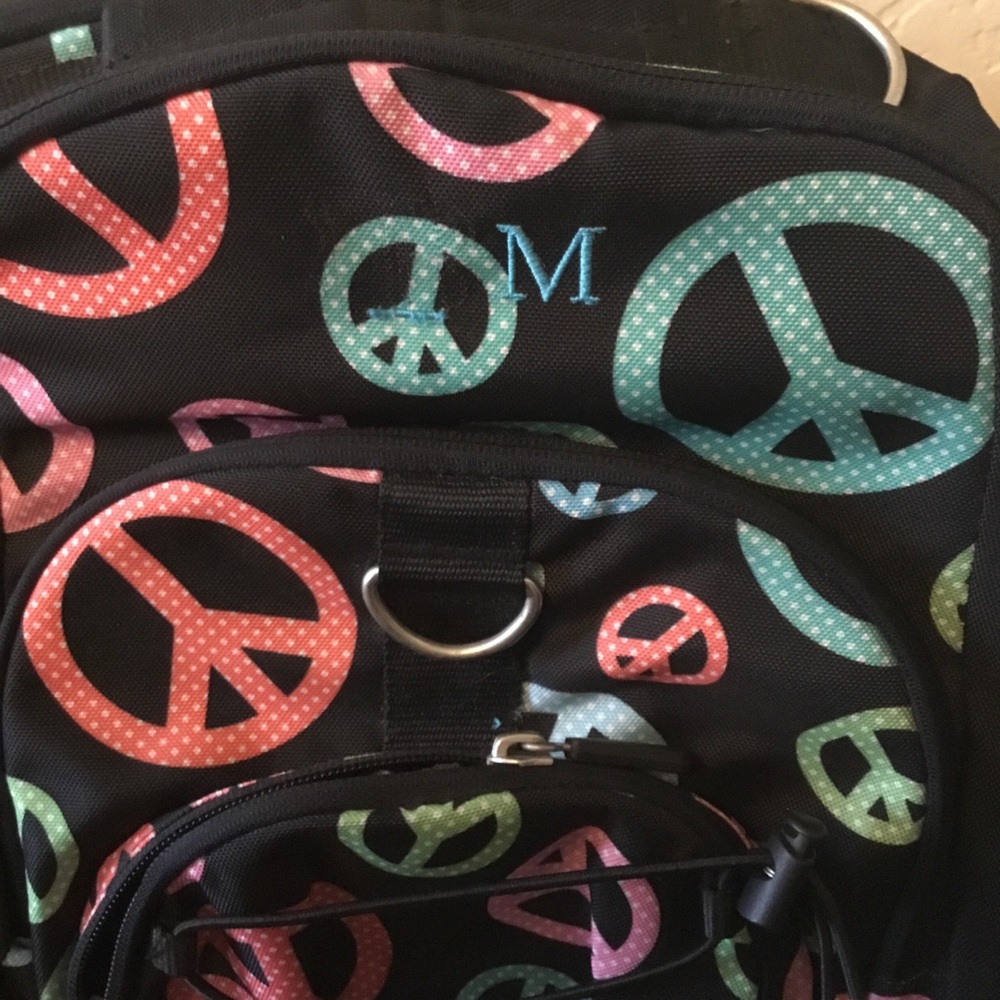 Pottery Barn Colorful Peace Sign Backpack - Picture 6 of 11